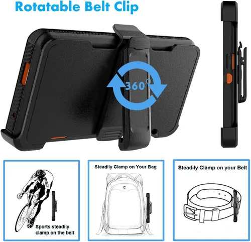 Miniatura 5 de Njjex Funda para Moto Edge Plus 2023, para Motorola Edge+ 5G UW 2023/Edge 40 Pro/Edge X40 con clip para cinturón, protector de cuerpo completo