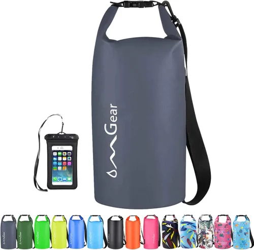 Miniatura 16 de OMGear - Bolsa seca impermeable y bolsa para teléfono, bolsa flotante de 40L/30L/20L/10L/5L para kayak, navegación, actividades al aire libre verde