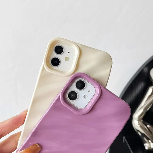Miniatura 3 de Caseative Funda para iPhone 11, funda suave con forma de onda rizada con patrón de ondulación de agua (negro) Water Ripple Pattern Curly Wave