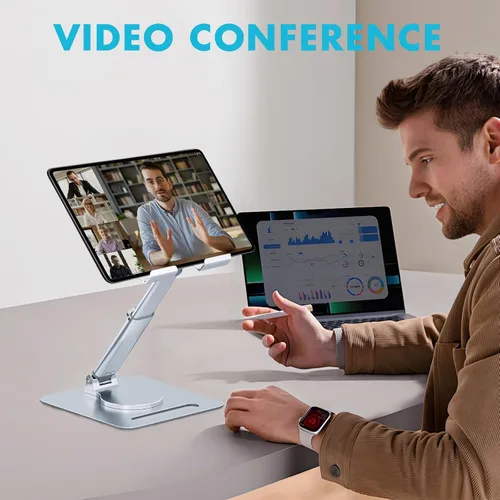 Miniatura 5 de GuaziV Soporte ajustable para tablet de 360°, soporte plegable ergonómico para iPad de 10.2 a 12.9 pulgadas, Kindle, teléfonos de 4 a 13 pulgadas