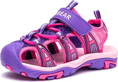 BODATU - Sandalias de verano para niños y niñas, para exteriores, playa y deportes, con puntera cerrada (para bebé, niñas y niños pequeños y grandes)