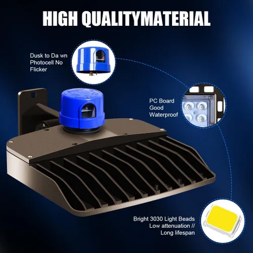 Miniatura 3 de Juyace Luz LED para Estacionamiento de 150W del Anochecer al Amanecer, Iluminación Exterior Comercial Reflector IP65 Impermeable 5000K Montaje