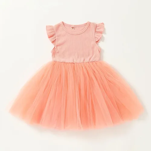 Miniatura 7 de LYQTloml Vestidos de bebé niña con volantes de manga larga con lazo entretejido floral princesa tutú faldas ropa para niñas pequeñas