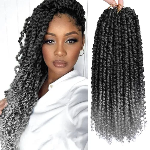Miniatura 31 de Pelo de Passion Twist – 8 paquetes de 18 pulgadas Passion Twist Crochet para mujeres, cabello rizado pretrenzado Passion Twists extensiones de #2