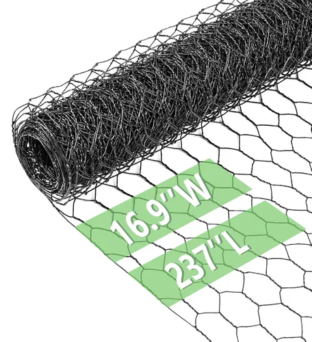 Miniatura 23 de Alambre de pollo de 13.7 pulgadas x 393.7 pulgadas, malla galvanizada hexagonal para jardín, valla de jardín para mascotas, conejos, pollos con 100