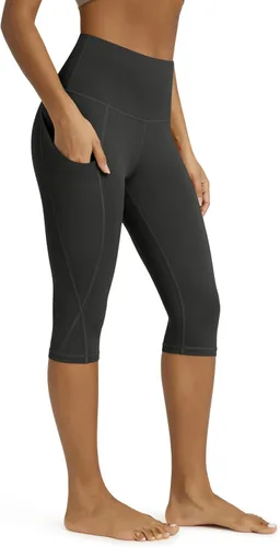 Miniatura 85 de ODODOS - Leggings capri de cintura alta para mujer con bolsillos, control de abdomen, no se transparentan, para entrenamiento atlético, running