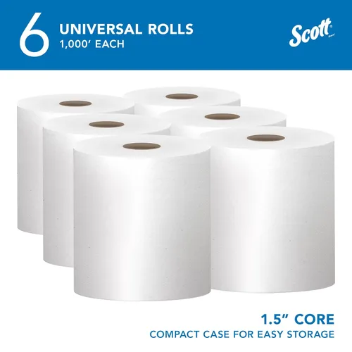 Miniatura 2 de Scott Professional Essential Toallas de Papel de Rollo Duro Universales de Alta Capacidad, a Granel (01005), Enrollado Duro Núcleo de 1.5
