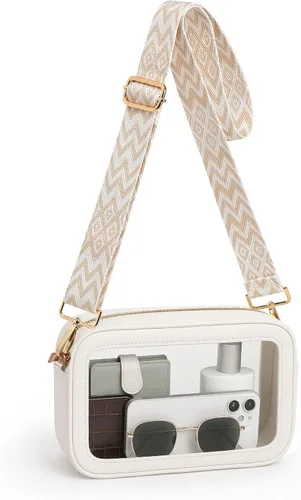 Miniatura 8 de BS-VOG Bolsa transparente para eventos de estadio, bolso transparente para mujeres, bolso cruzado aprobado por estadios para fanáticos de conciertos