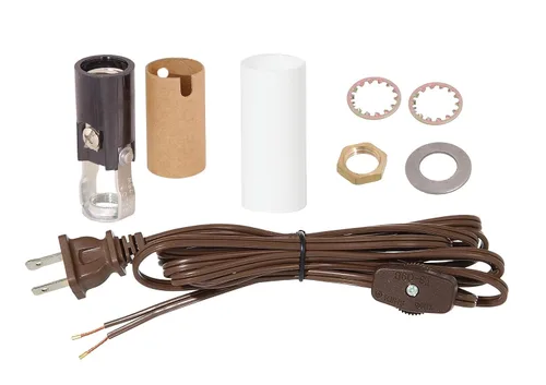 Miniatura 7 de B&P Lamp® Portalámparas de latón antiguo con juego de cables a juego y herrajes básicos
