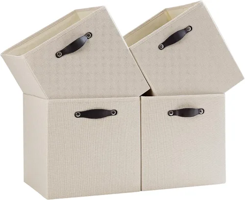 Miniatura 12 de Cajas Organizadoras de Cubo de Almacenamiento Organizador de Cubby de Tela 7.7 oz/yd² para Estante, Estantería, Clóset, Armario, Guardarropa