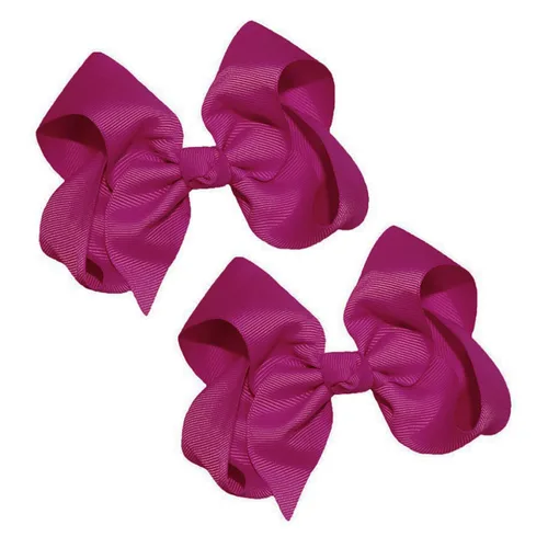 Miniatura 30 de WEBB DIRECT2U Juego de dos lazos para el pelo de grogrén sólido de 4 pulgadas, pinzas de cocodrilo, color verde manzana