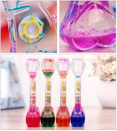 Miniatura 5 de MG554zy0 Doble Corazón Líquido Movimiento Burbuja de Goteo Aceite de Arena Reloj Temporizador Reloj de Juguete para Niños Regalo Doble Corazón