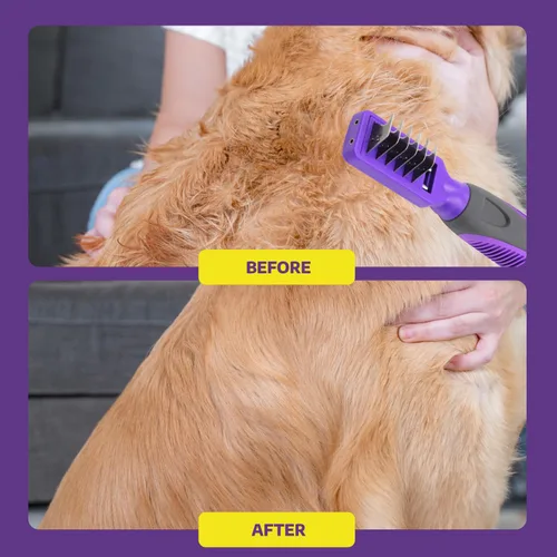 Miniatura 6 de Peine desamatador para perros de Hertzko - Herramienta de aseo para mascotas de pelo largo y corto - Removedor de pelo enmarañado para gatos Pequeño