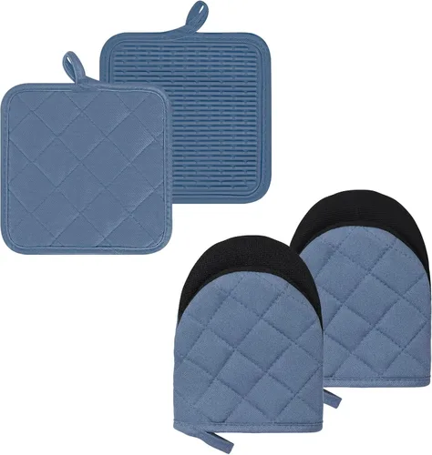 Miniatura 35 de 1 par de manoplas cortas para horno, guantes de silicona resistentes al calor para cocina, mini guantes de horno para 500 grados, superficies