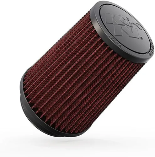 K&N RU-5111 - Filtro de aire universal con sistema de abrazaderas redondas cónicas; diámetro interno de la brida 3 pulgadas (76 mm); altura 5.75