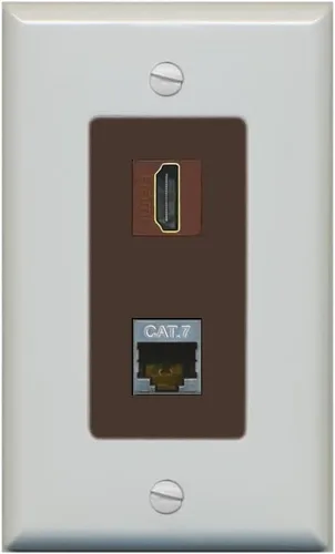 Miniatura 5 de RiteAV Placa de pared HDMI y Cat7 - 1 banda [marrón/marrón]