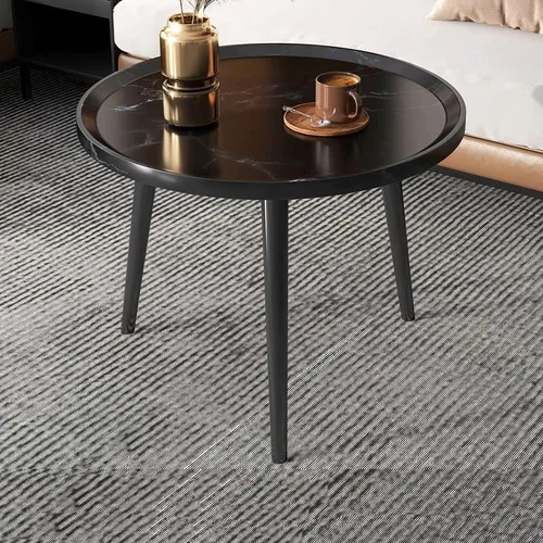 Miniatura 5 de Mesa auxiliar, moderna mesa de centro pequeña con 3 patas, mesa de cóctel de madera, mesa auxiliar de centro retro para sala de estar, fácil Blanco