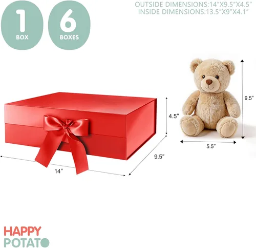 Miniatura 5 de HAPPY POTATO Caja de regalo grande con tapa y cinta, caja de propuesta de padrino, caja de regalo magnética para regalos
