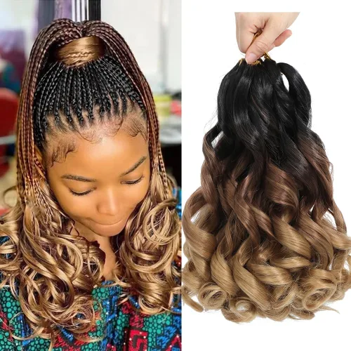 Miniatura 19 de WIPPORYA Cabello Rizado Francés para Trenzar de 24 Pulgadas, 6 Paquetes de Cabello Ondulado Suelto Elástico para Crochet Pre-Estirado 3.53