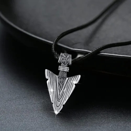 Miniatura 3 de StoryEtain Collares vikingos con punta de flecha collares geniales de plata de ley S925 para hombres joyería vikinga punk hip hop regalo para amigos