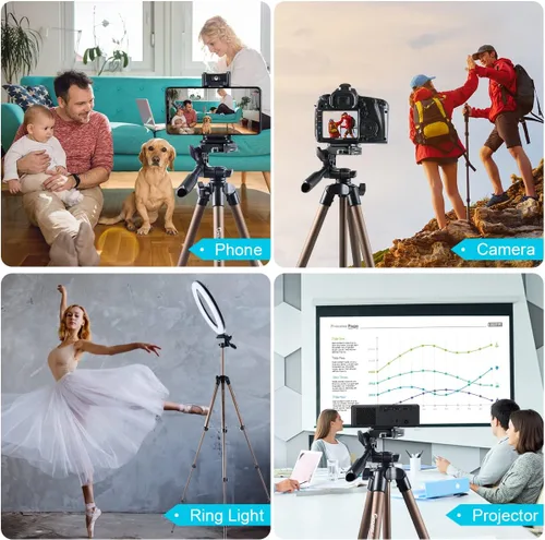 Miniatura 7 de Endurax Trípode de 60'' para Cámara Canon Nikon DSLR, Trípode para Teléfono con Cámara con Soporte Universal, Bolsa de Transporte, Carga Máx. 6.6