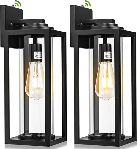 Miniatura 10 de FILIYANO Luces de Pared Grandes para Exteriores de 16 Pulgadas - Paquete de 2 Luminarias Exteriores Modernas Negras con Pantalla de Vidrio