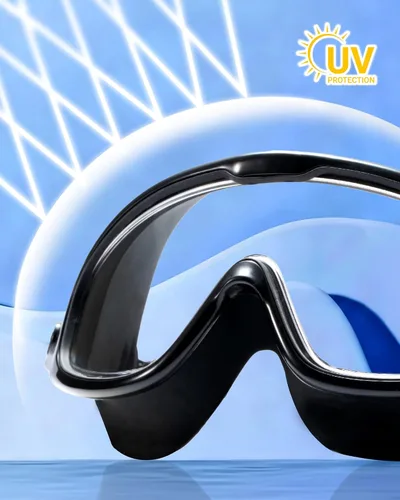 Miniatura 3 de Gafas de natación para adultos, a prueba de fugas, gafas de piscina antivaho, gafas de natación de visión amplia con tapones para los oídos y clip