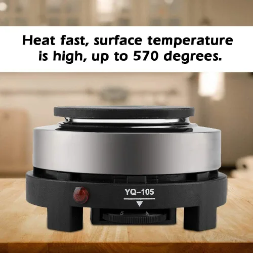 Miniatura 8 de Tiiyee pequeña placa caliente de la placa caliente, 500W caliente placa eléctrica Moka Pot 110V Single Burner Portable Stove Cooktop Coffee Heater