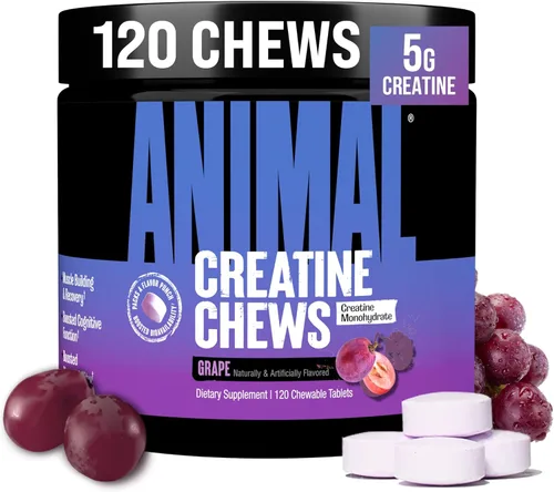 Miniatura 8 de Masticables de creatina Animal - Tabletas de creatina monohidratada mejoradas con AstraGin para mejorar la absorción, sal marina para aumentar