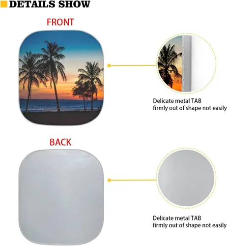 Miniatura 2 de Parasol para parabrisas de automóvil con estampado de playa tropical, protección universal para proteger el interior del automóvil, bloquea