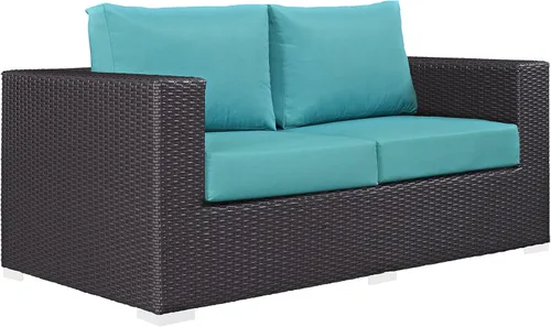 Miniatura 40 de Modway EEI-1911-EXP-ORA Convene - Muebles otomanos cuadrados de tela para patio, muebles de exterior, color naranja espresso Espresso Naranja
