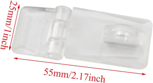 Miniatura 2 de 4 juegos de hebillas de cierre de bisagra de acrílico de 0.98 x 1.97 pulgadas para mini puertas, joyero, mini gabinete