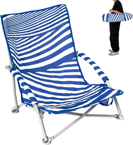 Miniatura 8 de #WEJOY Silla de playa de respaldo alto para adultos, sillas de playa resistentes para adultos con reposacabezas, silla portátil ligera para acampar