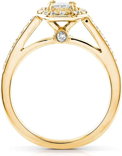 Miniatura 4 de Kobelli Anillo de compromiso de diamante de corte Asscher de 12 quilates (quilates) en oro amarillo de 14 quilates