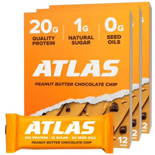 Miniatura 10 de Barrita de Proteína Atlas Real Food – 20g de Proteína Limpia, 1g de Azúcar, Sin Aceites de Semillas, Sin Edulcorantes Artificiales