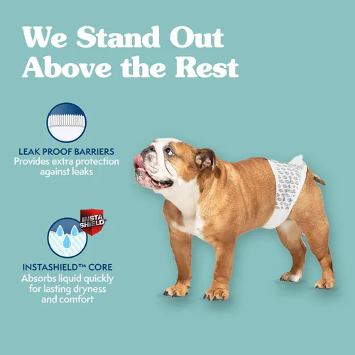Miniatura 6 de Simple Solution Envolturas desechables para perros, pañales para perros machos, entrenamiento para ir al baño para cachorros, protección contra