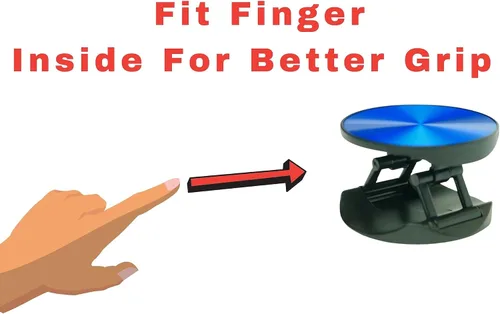 Miniatura 3 de Soporte de agarre para teléfono de dedo para iPhone y Samsung. Soporte de teléfono para enchufe de teléfono de escritorio (azul)