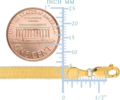 Miniatura 2 de Jewelry Affairs Collar de cadena de espiga imperial de oro macizo amarillo de 14 k, 0.185 in