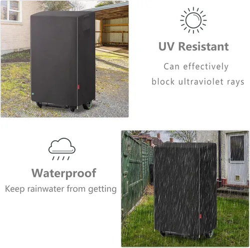 Miniatura 4 de Funda impermeable para cortacésped, ajuste universal para cortadoras de césped inalámbricas plegables de 20 a 21 pulgadas, protector de Negro