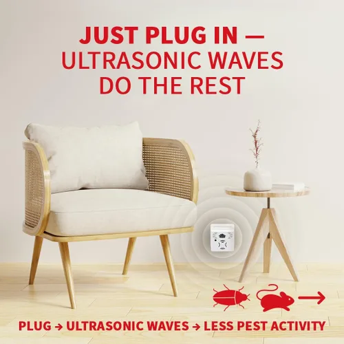 Miniatura 3 de Riddex Sonic Plus - Repelente ultrasónico de plagas, se conecta con salidas adicionales para uso en interiores, repelente de insectos, repelente