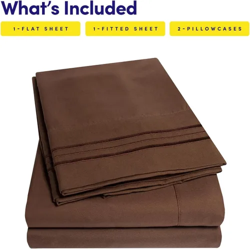 Miniatura 286 de 1500 Supreme Collection - Juego de sábanas y fundas de almohada para colchón, extrasuaves, correas elásticas en las esquinas, sábanas de bolsillo