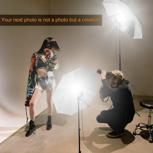 Miniatura 6 de EMART Kit de Iluminación de Fotografía con Paraguas, Bombillas de 200/700W, Conjunto de Reflector Fotográfico Continuo de Luz Suave para Retrato