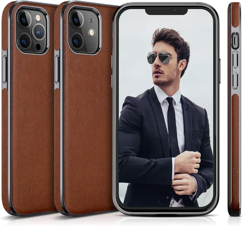 Miniatura 28 de LOHASIC Funda para iPhone 12 y iPhone 12 Pro - Fundas para teléfono i Phone 12 con borde cromado delgado, fundas de cuero de diseño suave, funda