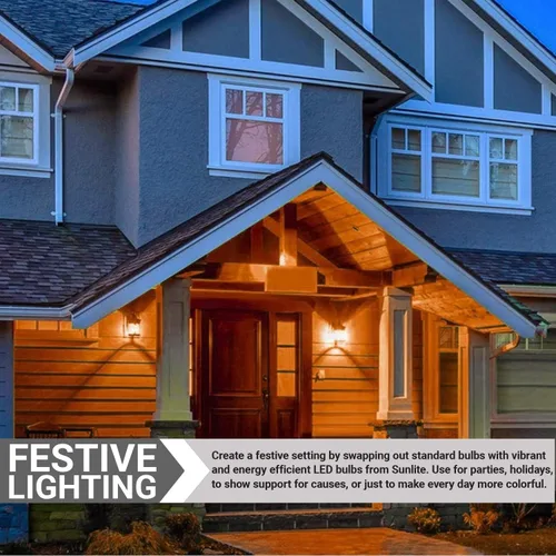 Miniatura 4 de Sunlite 40452 - Foco de luz LED de color A19, 3 W (equivalente a 25 W), base mediana E26, no regulable, certificación UL, decoración de fiestas