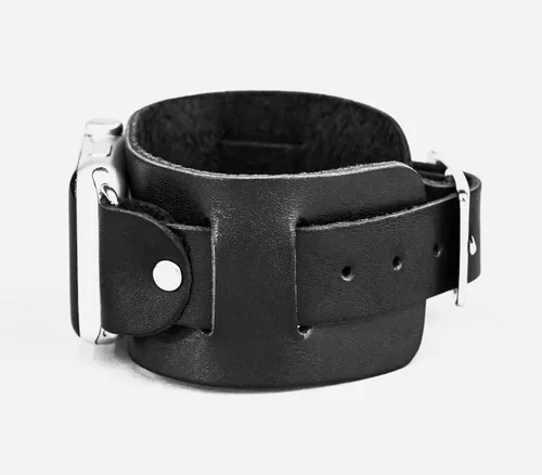 Miniatura 6 de Correa ancha de cuero compatible con Apple Watch de 1.496 in 1.575 in 1.614 in 1.654 in 1.732 in 1.772 in 1.811 in 1.929 in, hecho a mano UA 1240