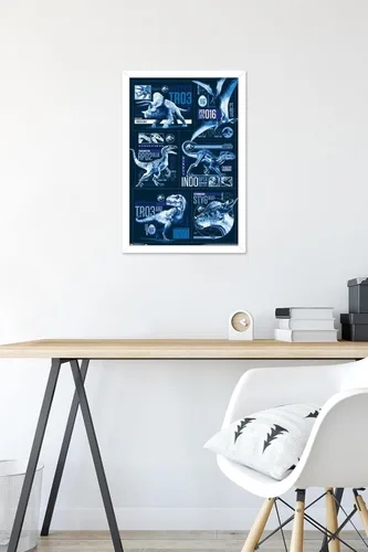Miniatura 28 de Trends International Jurassic World: Fallen Kingdom - Póster de pared con cuadrícula, 14.725 x 22.375 pulgadas, versión enmarcada de madera