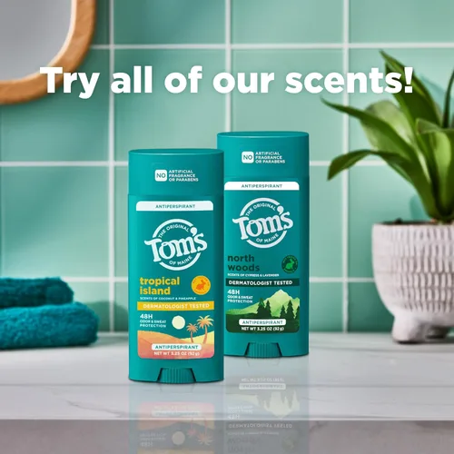 Miniatura 7 de Tom’s of Maine North Woods - Desodorante antitranspirante para hombres y mujeres, 48 horas de protección contra el olor y el sudor, aroma a pachulí