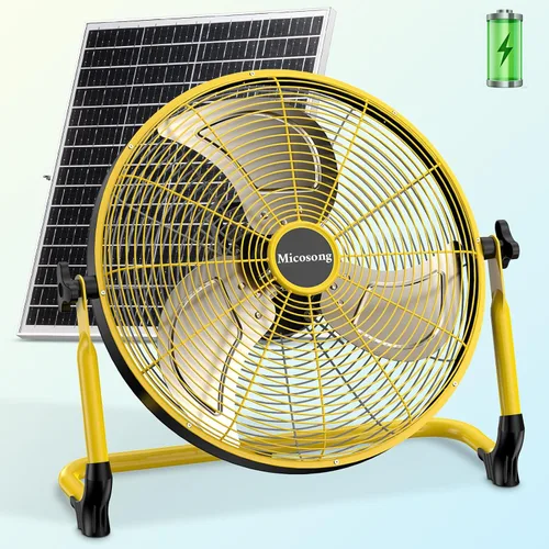 Miniatura 9 de Ventilador de suelo portátil de 14 pulgadas, ventilador de campamento inalámbrico para exteriores, ventilador recargable de larga duración