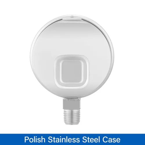 Miniatura 2 de MEASUREMAN Manómetro de presión 1/4 NPT, 0-100psi/kPa Totalmente de acero inoxidable Manómetro de presión hidráulico relleno de glicerina