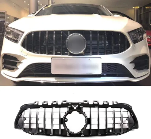 YIWANG ABS AMG Reemplazo GT Sport Rejillas delanteras de malla vertical Trim para Mercedes Benz Clase A W177 A200 A180 A260 2019